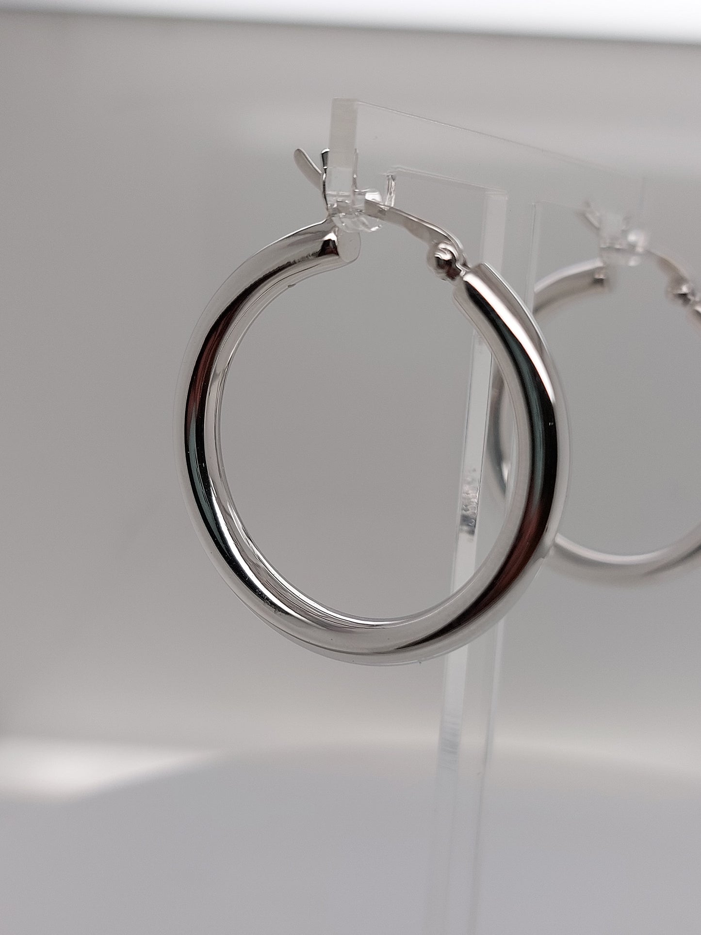 Large Silver Tube Hoops