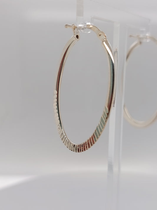 Flat Textured Oval Hoops