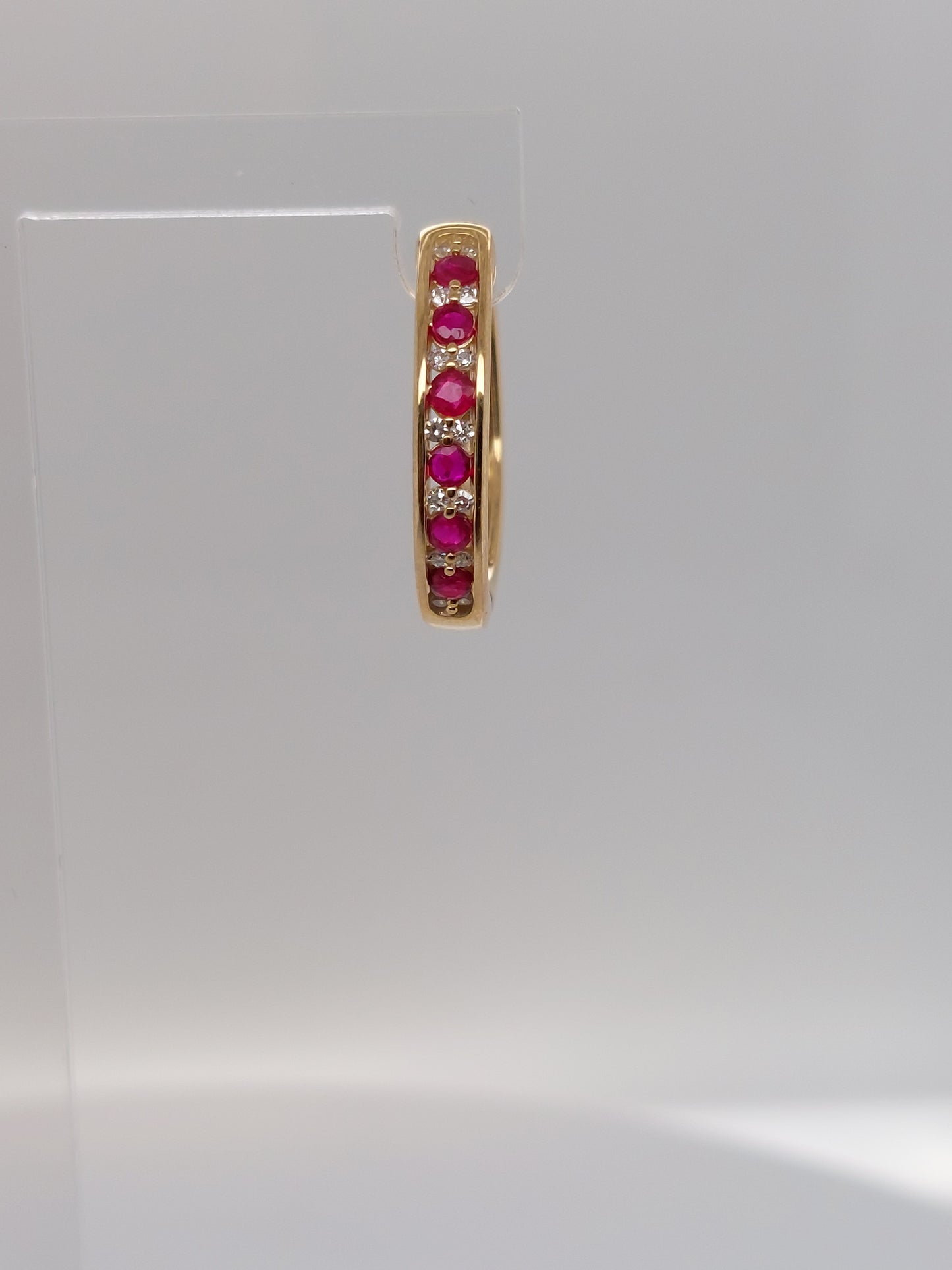 Ruby & Diamond Hoops