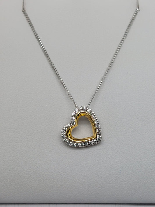 Angled Open Heart Necklace