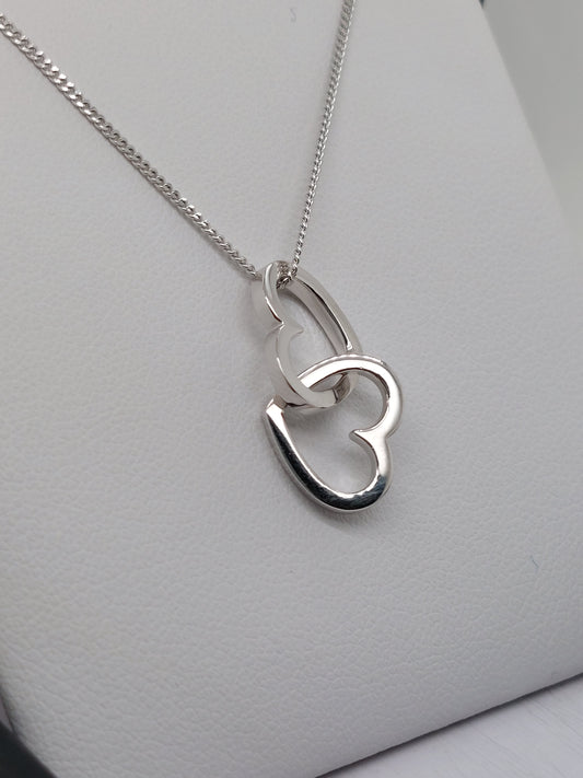 Double Link Heart Necklace