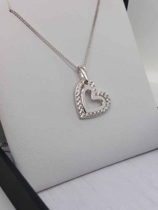 Silver Double Heart Pendant