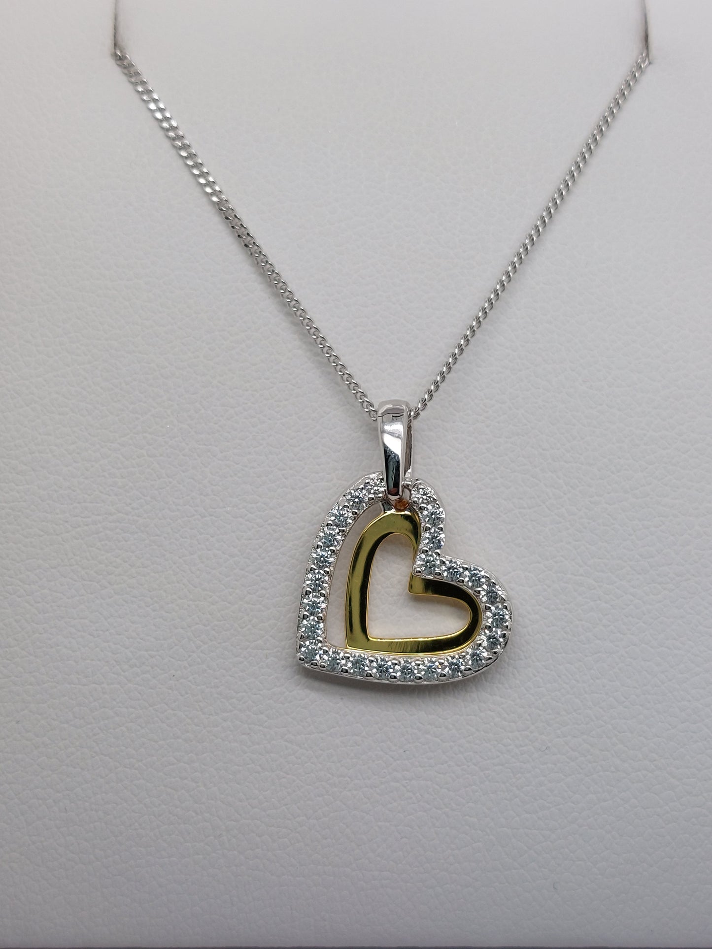 Gold Tone Double Heart Pendant