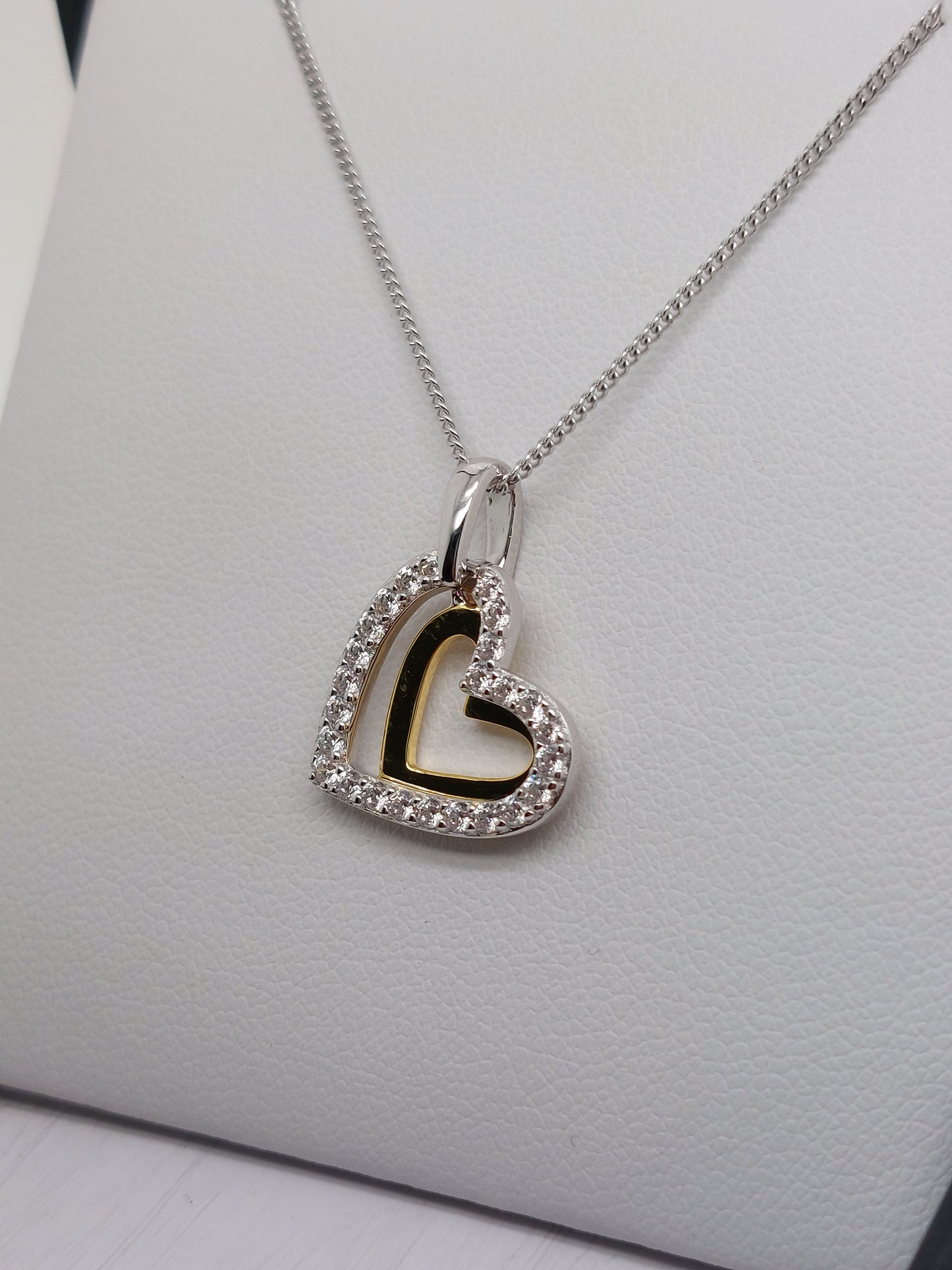 Gold Tone Double Heart Pendant