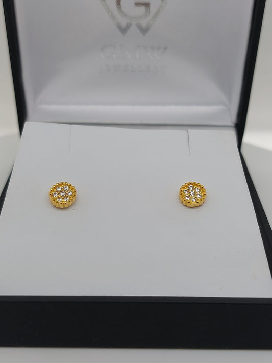 Yellow Crown Cluster Studs