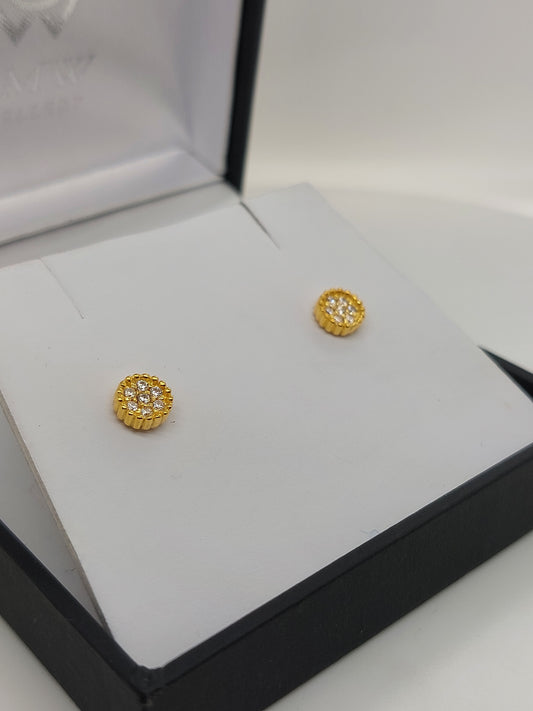 Yellow Crown Cluster Studs