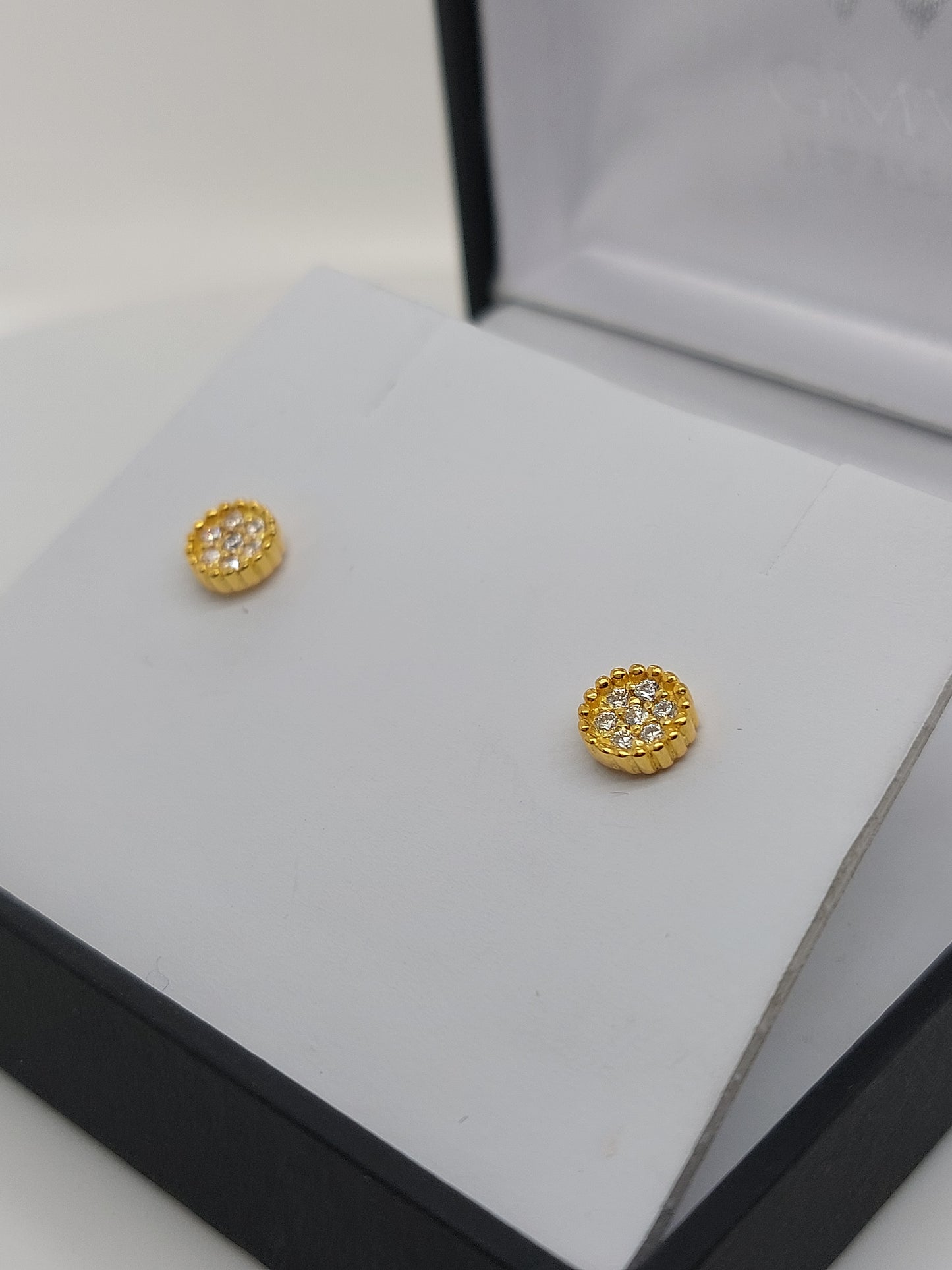 Yellow Crown Cluster Studs