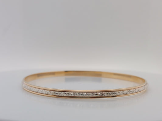 Two-Tone Embosed Bangle