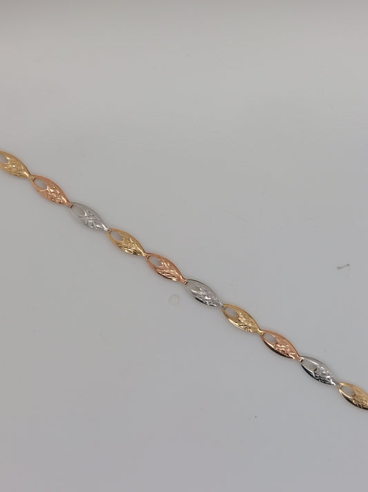 Tri-Tone Faceted Bracelet