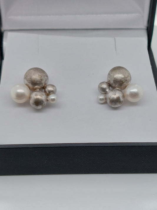 Ball & Pearl Studs