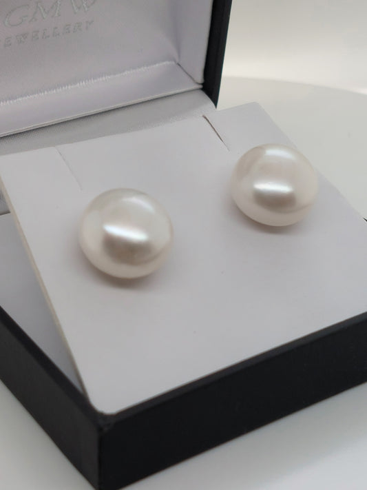 White Button Studs - 13mm