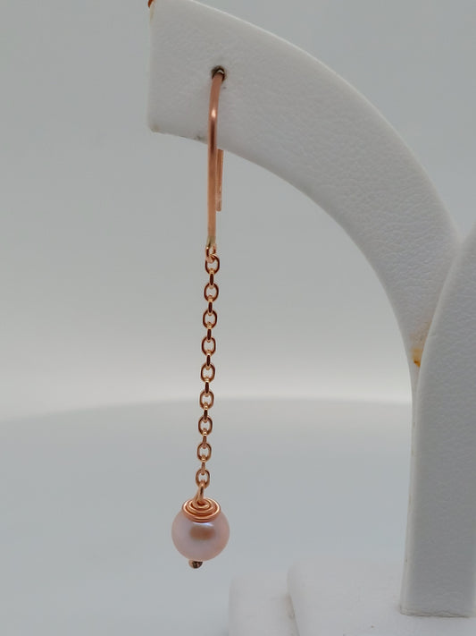 Pink Pearl Drop Earrings