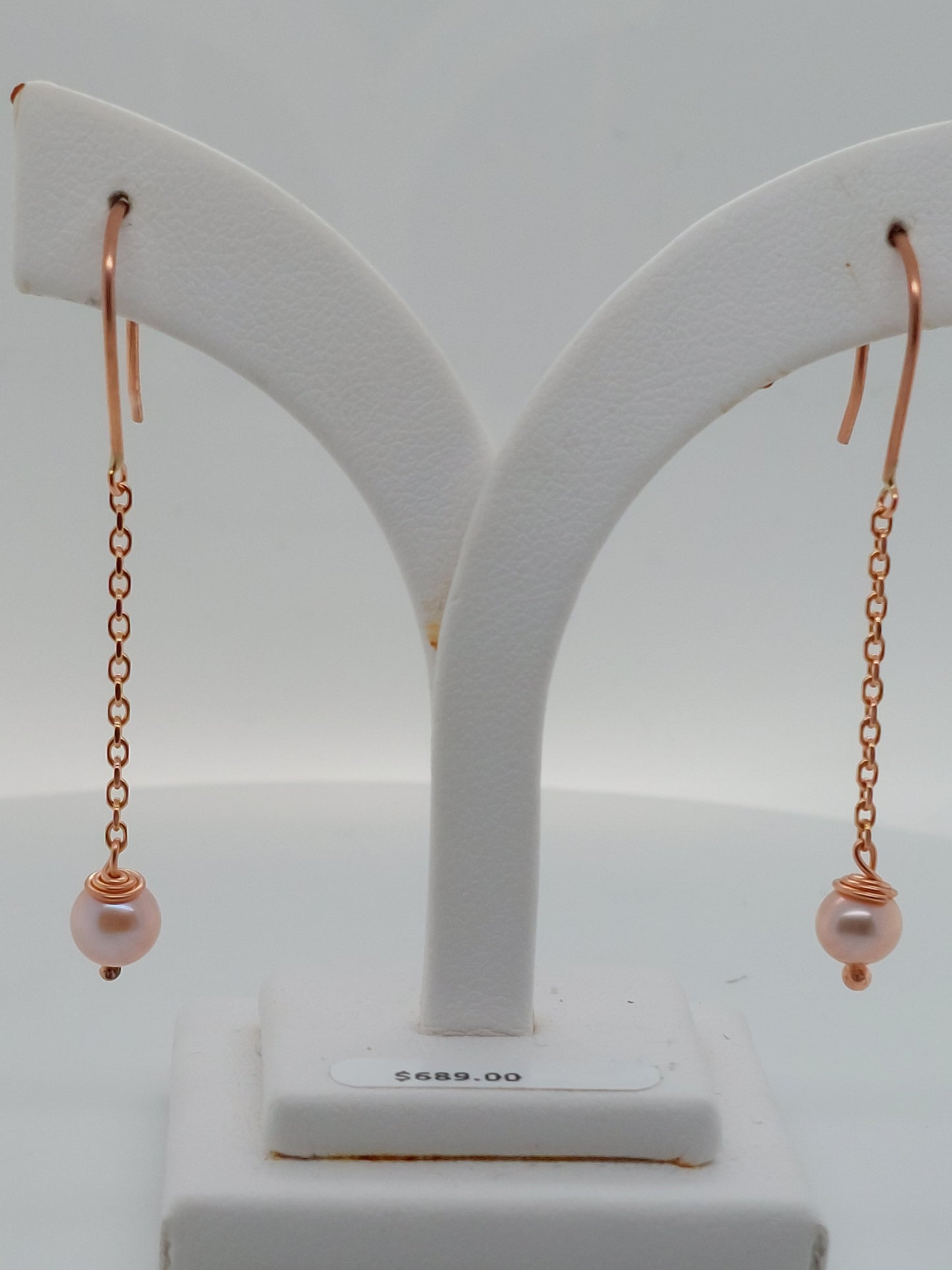 Pink Pearl Drop Earrings