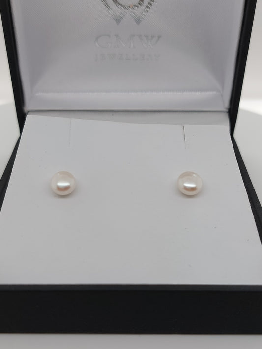 White Button Studs - 5mm