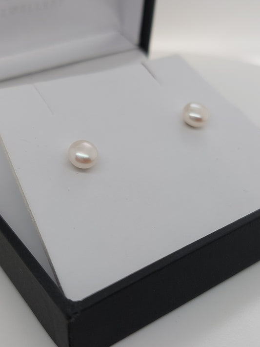 White Button Studs - 5mm