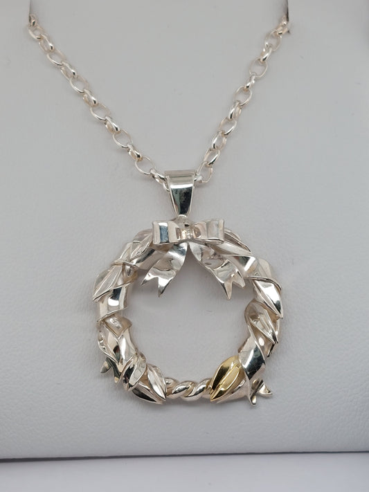 Two-Tone Wreath Pendant