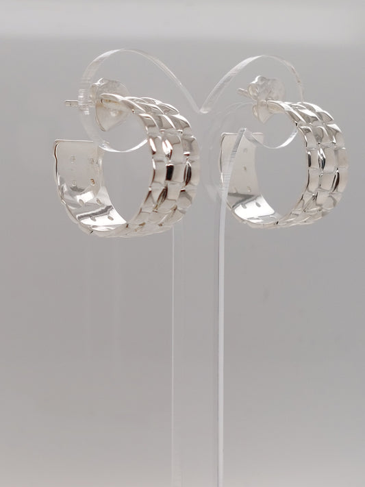 Woven Stud Hoops