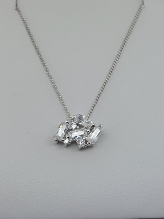 Silver Cluster Necklace