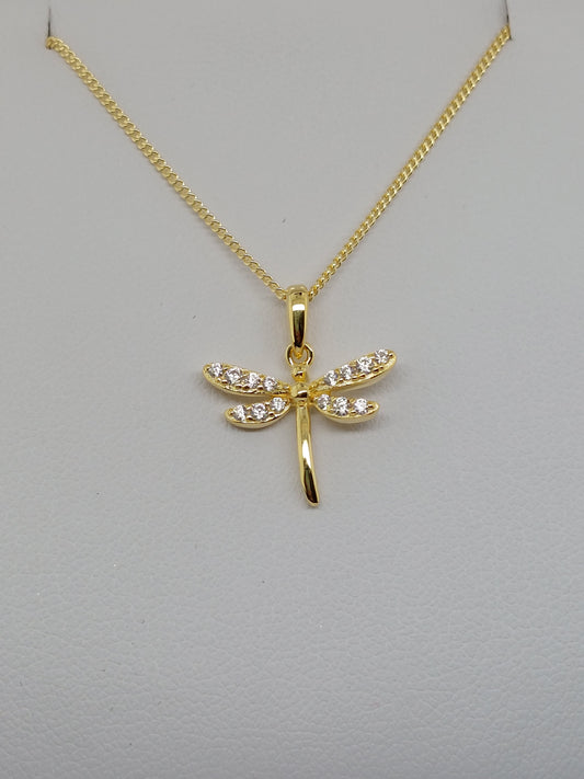 Yellow Dragonfly Necklace