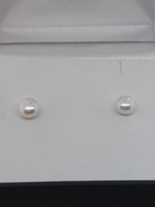 White Button Studs - 5mm