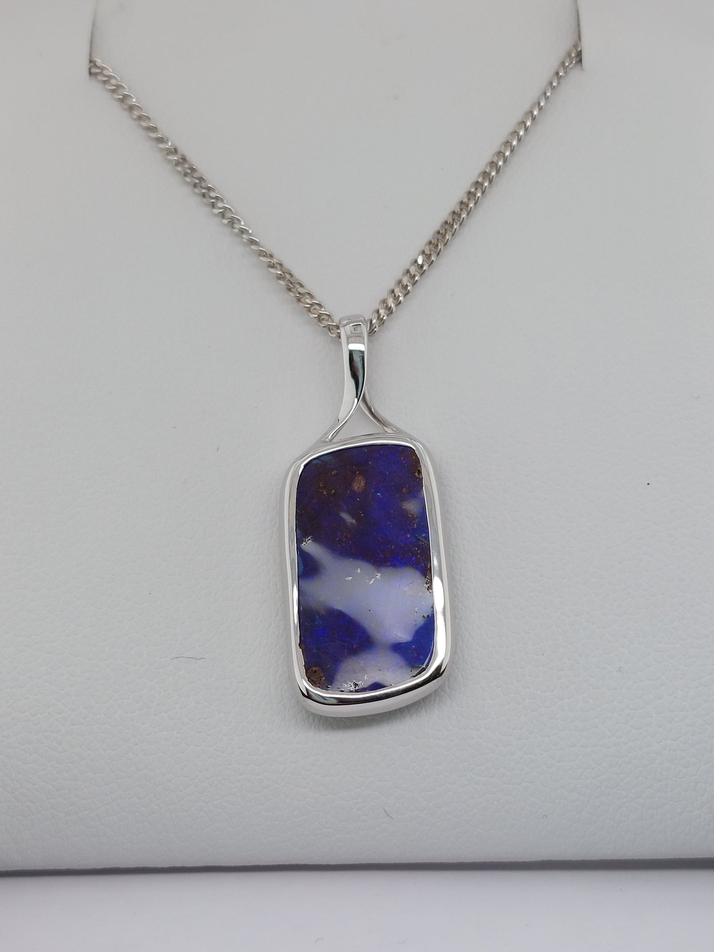 Rectangle Boulder Opal Pendant