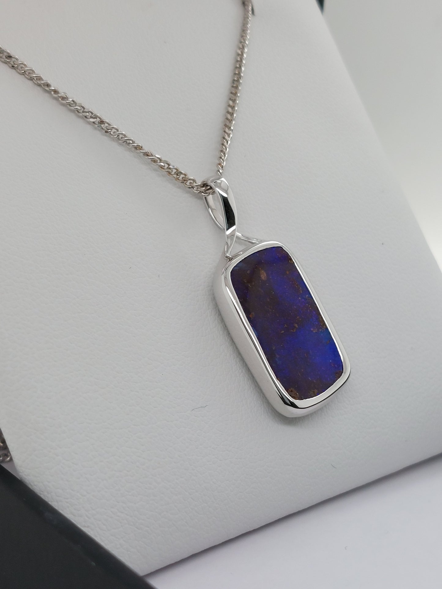 Rectangle Boulder Opal Pendant