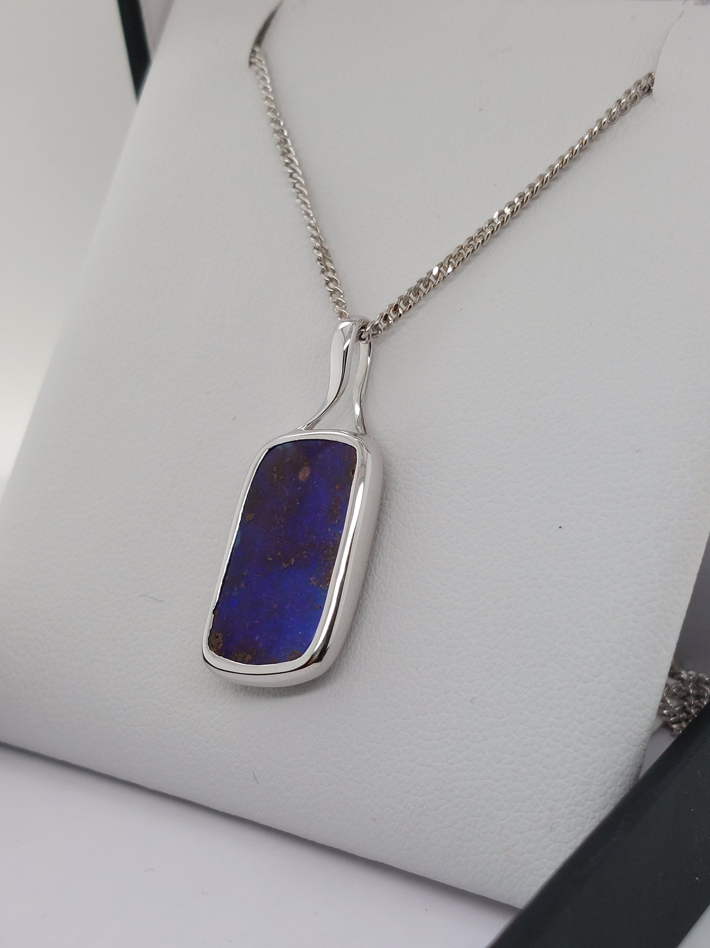 Rectangle Boulder Opal Pendant