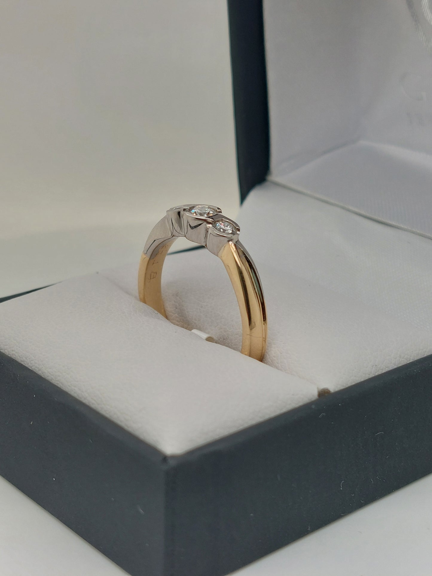 3 Stone Bezel Set Ring