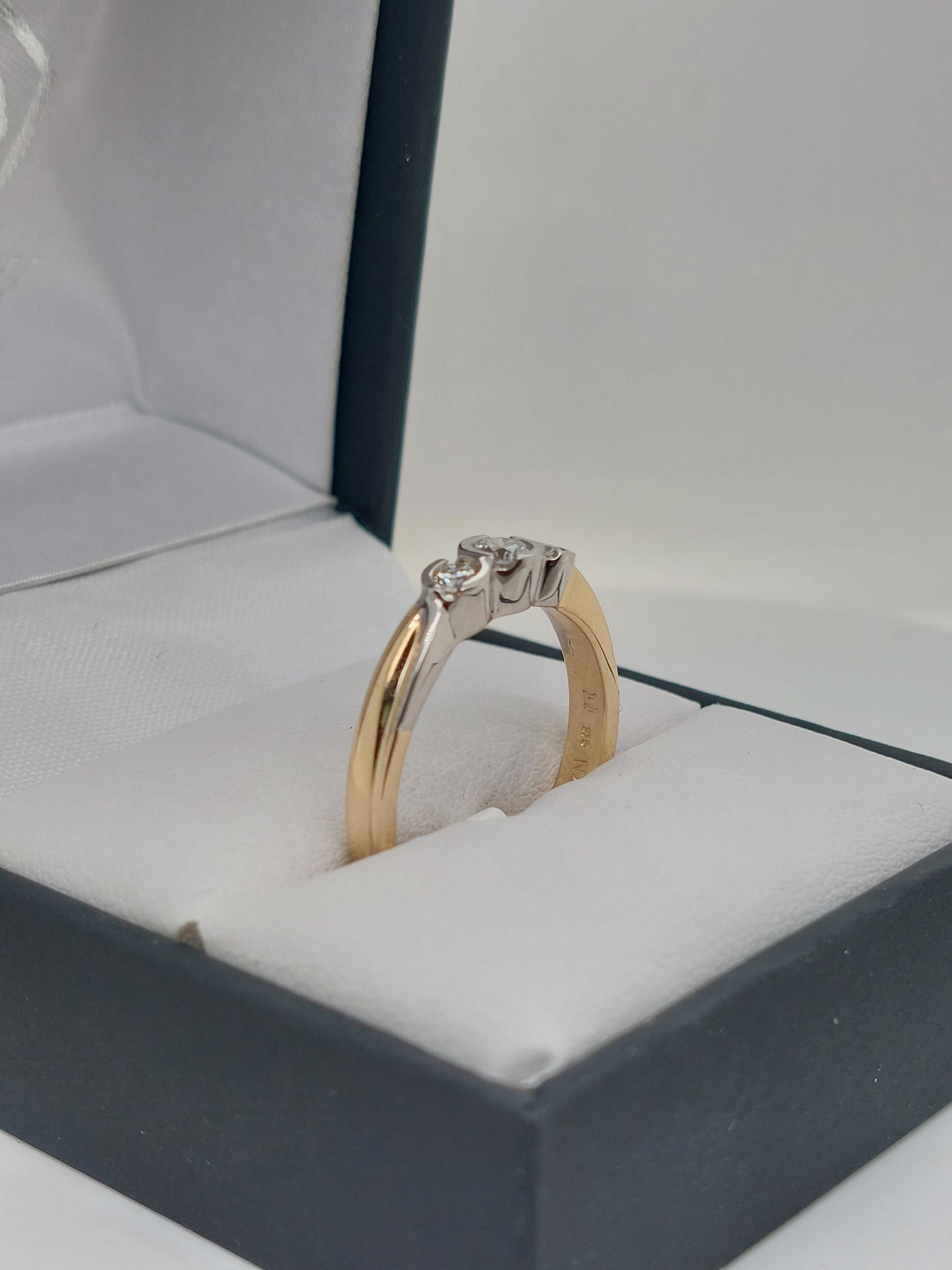 3 Stone Bezel Set Ring