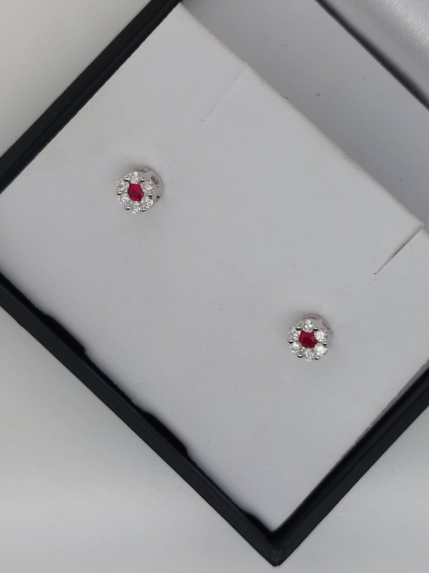 Ruby Cluster Stud Earrings