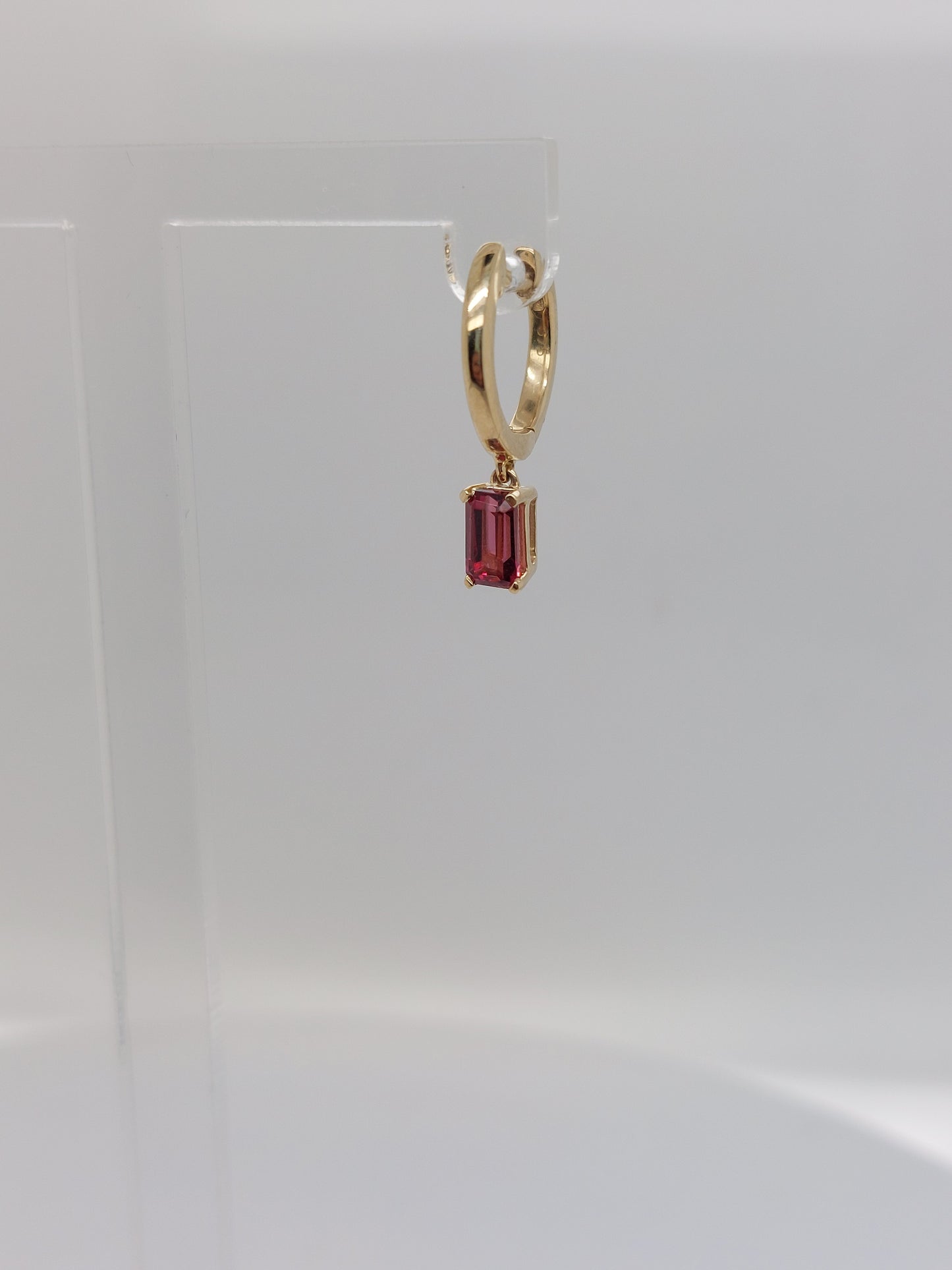 Garnet Huggie Earrings