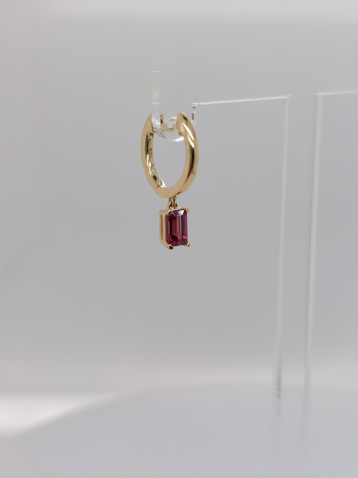 Garnet Huggie Earrings