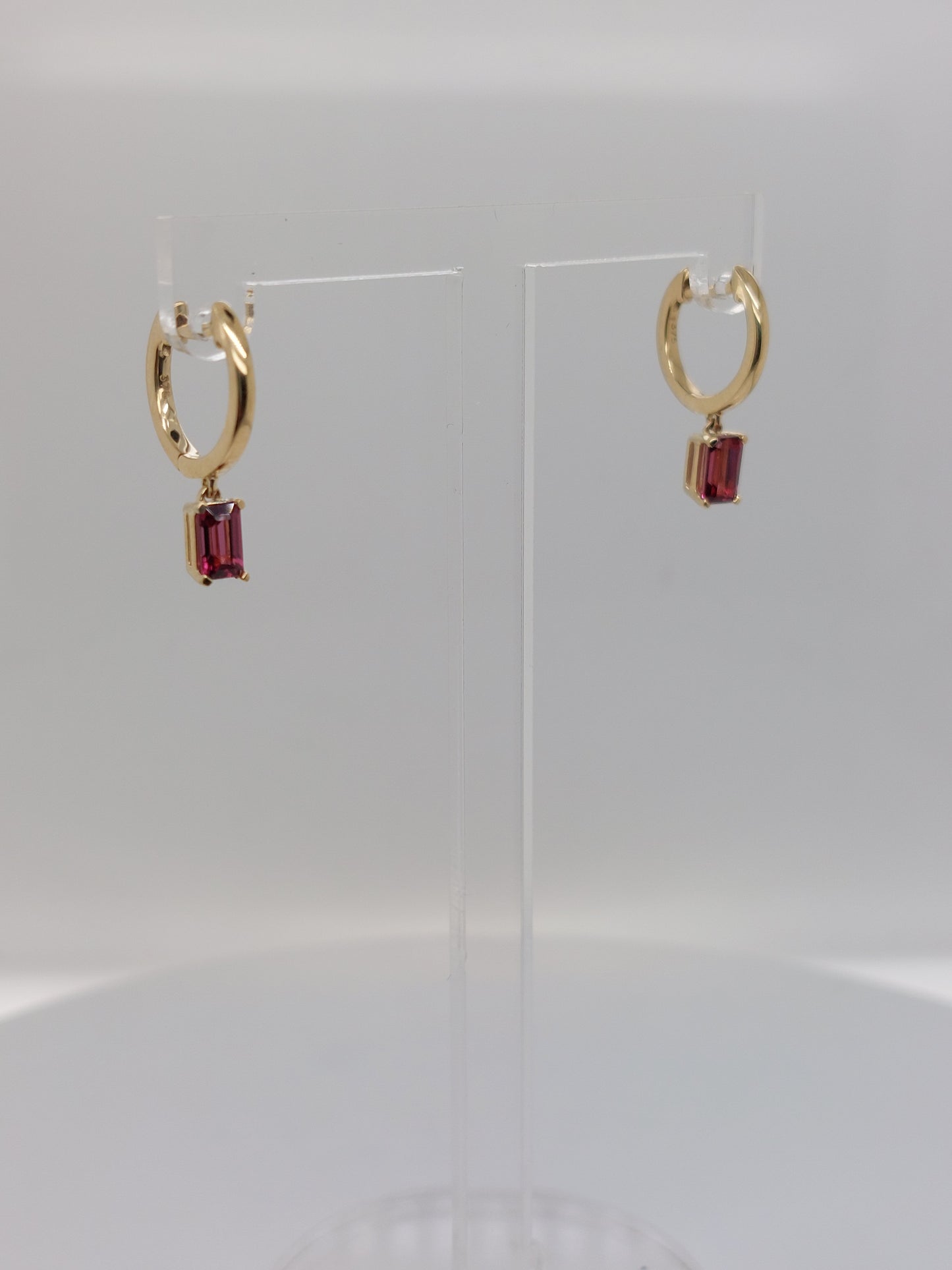 Garnet Huggie Earrings