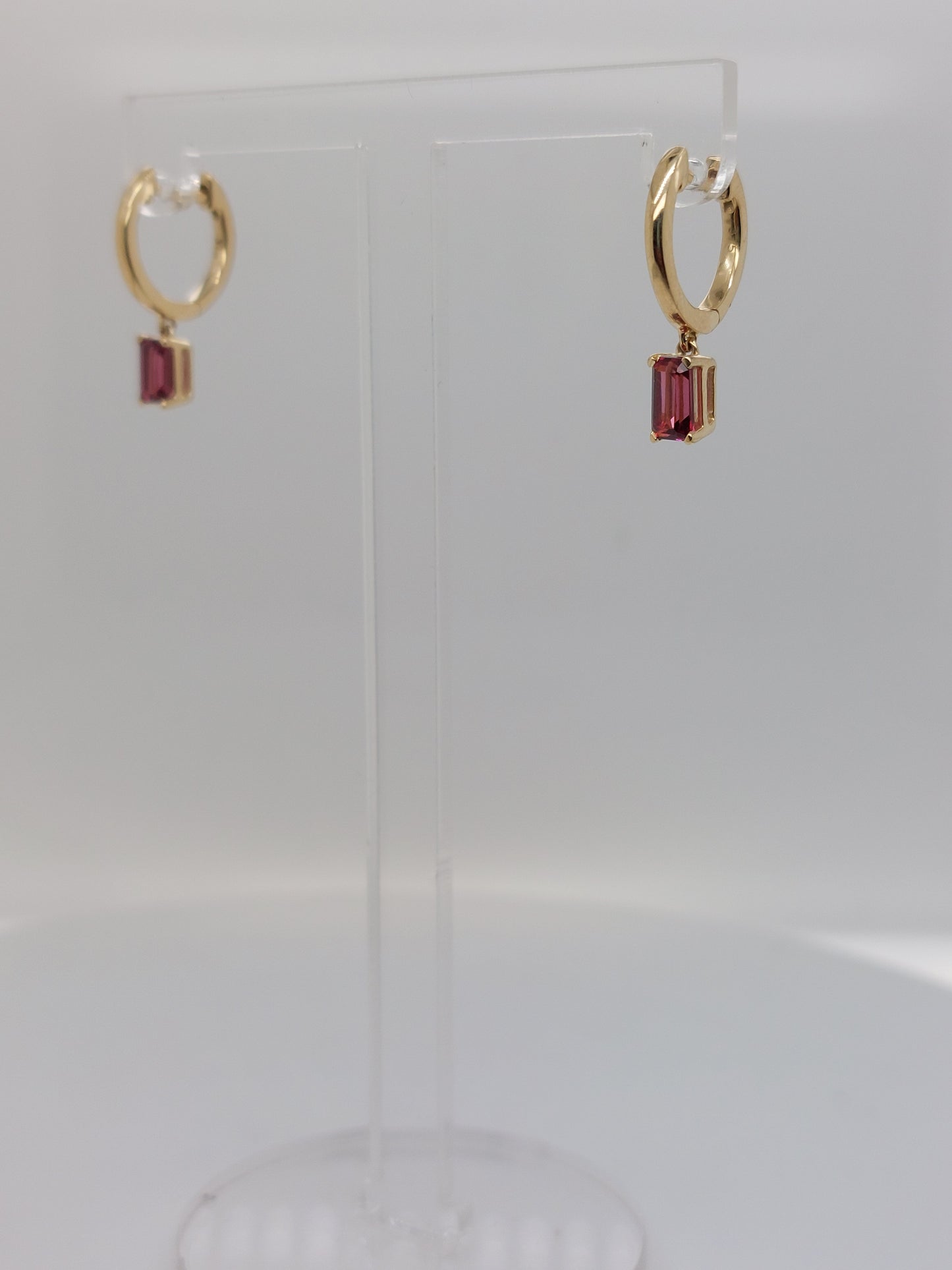 Garnet Huggie Earrings