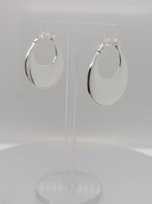 Silver Cresence Hoop Earrings