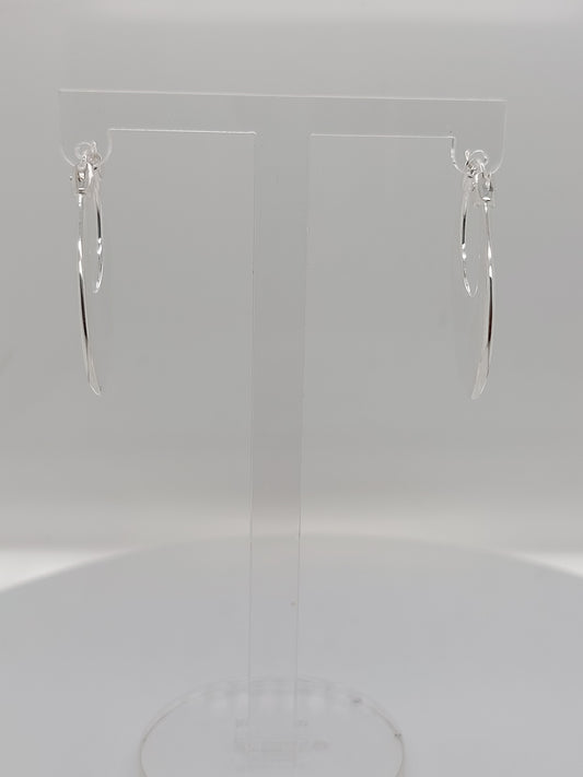 Silver Cresence Hoop Earrings