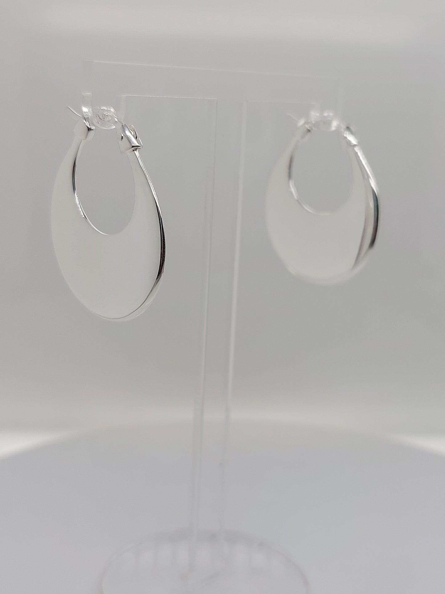 Silver Cresence Hoop Earrings