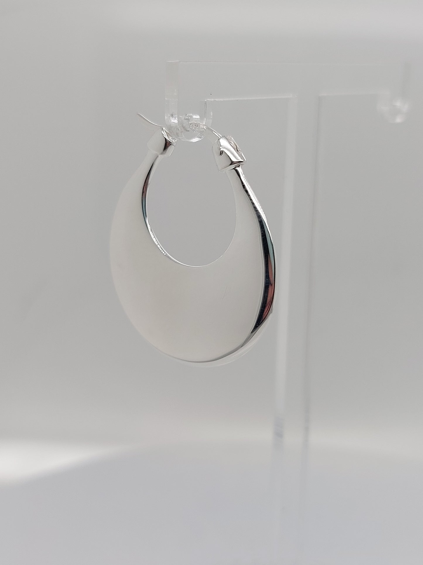 Silver Cresence Hoop Earrings