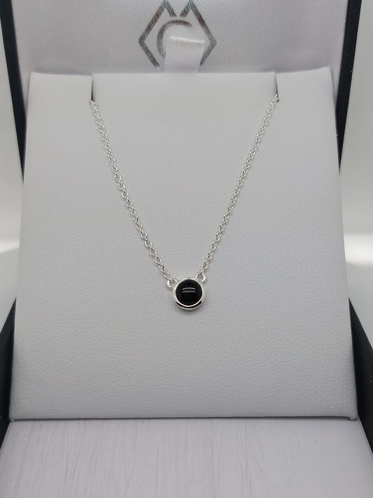 Silver Heavenly Onyx Necklace