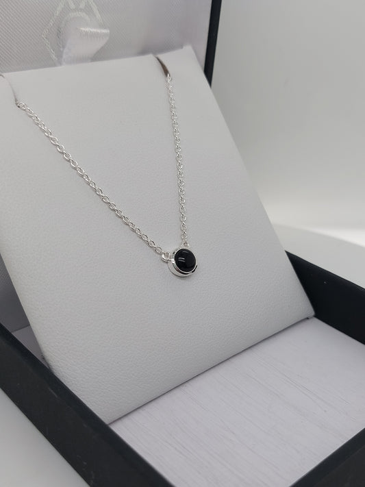 Silver Heavenly Onyx Necklace