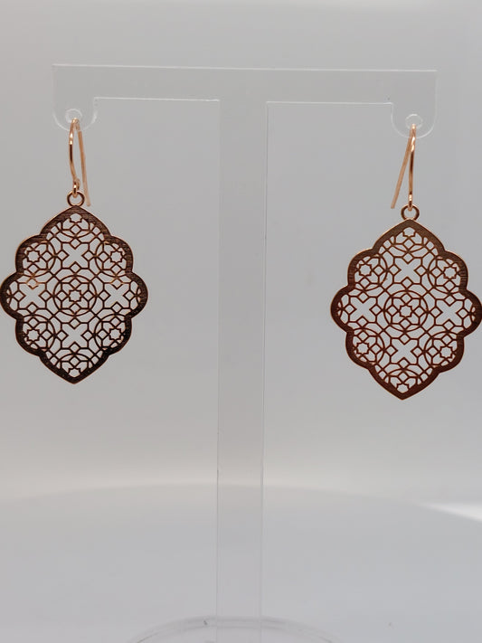 Rose Cut Out Drop Earrings