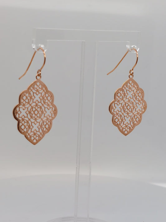 Rose Cut Out Drop Earrings