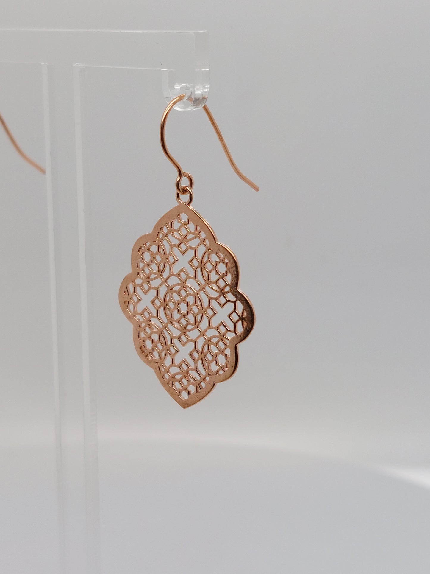 Rose Cut Out Drop Earrings