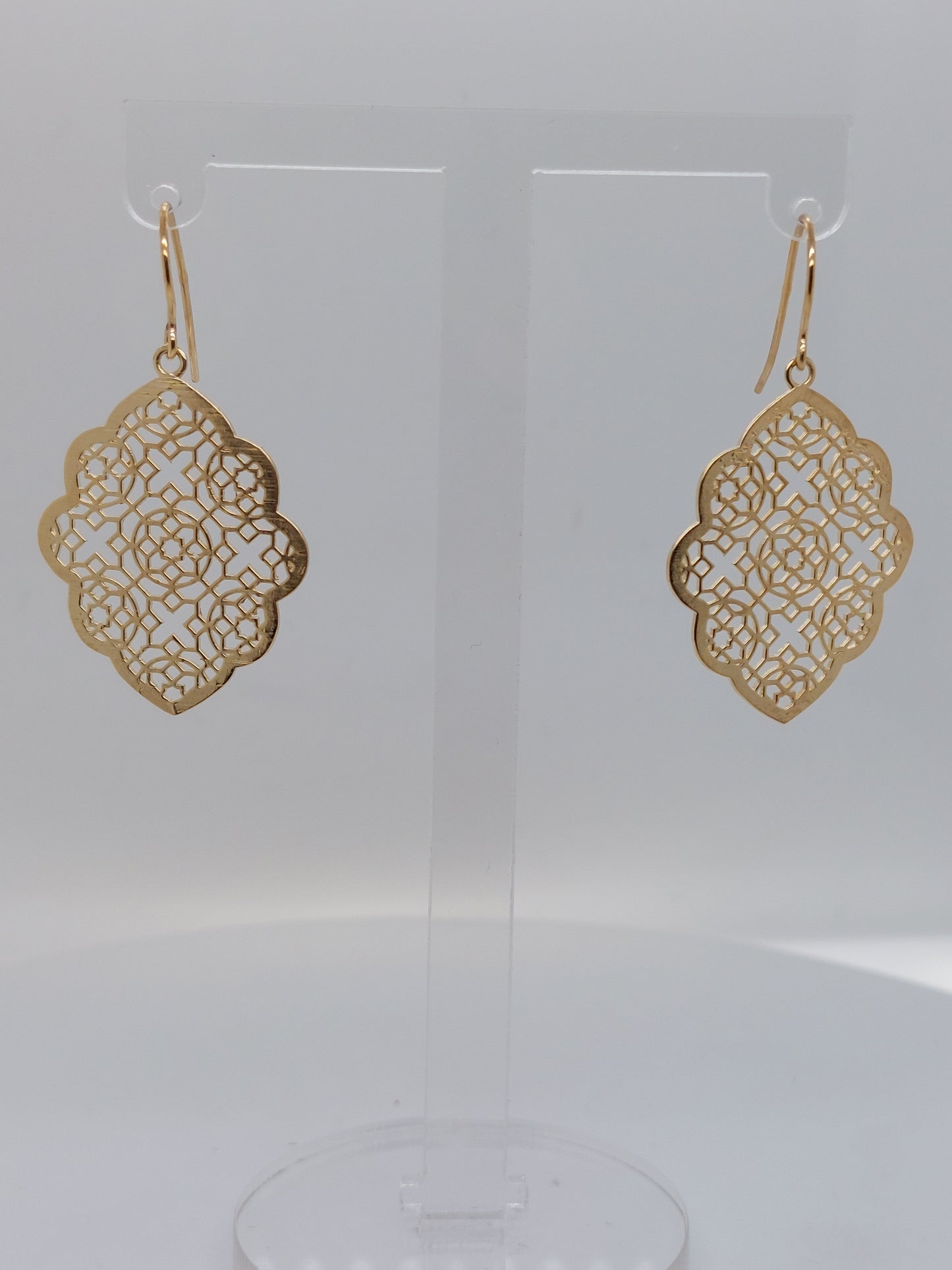 Yellow Filigree Teardrop Earrings