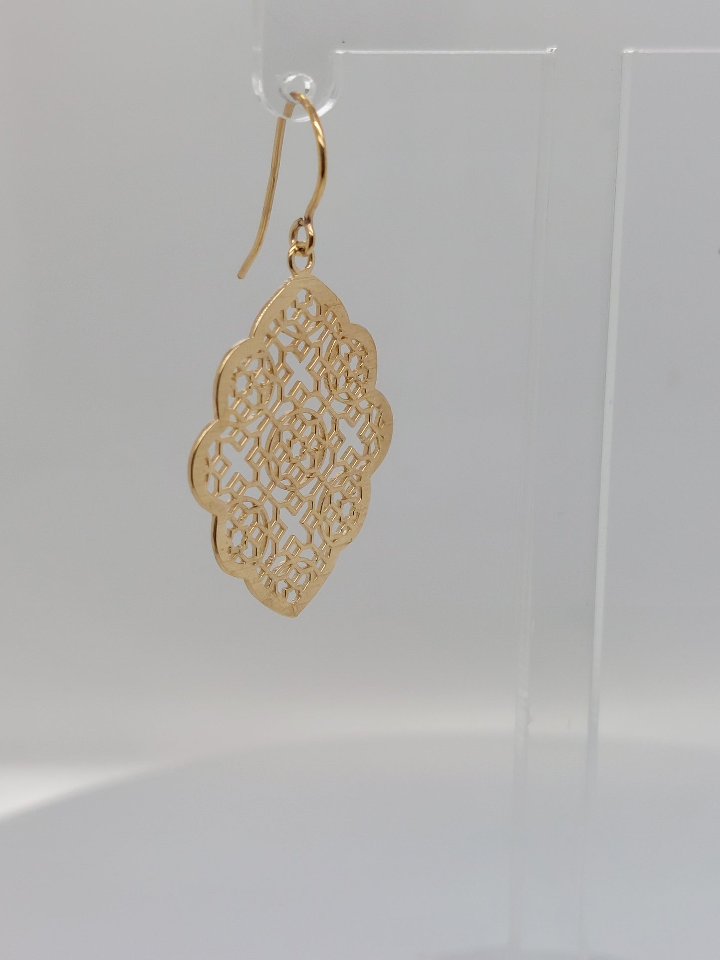 Yellow Filigree Teardrop Earrings