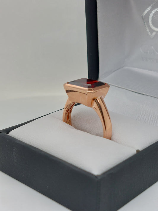 Garnet Bezel Ring