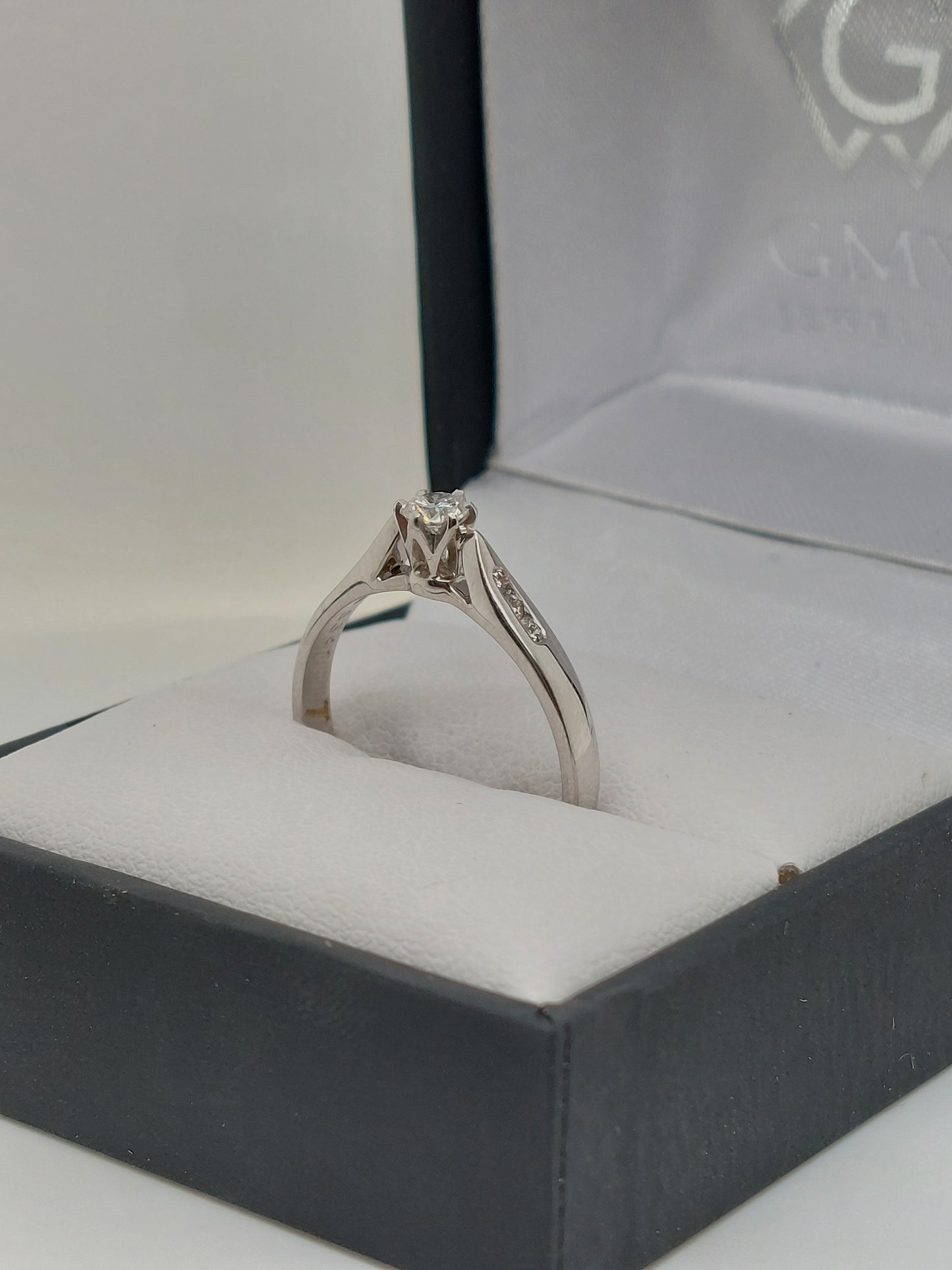 Channel Set Shoulder Diamond Ring