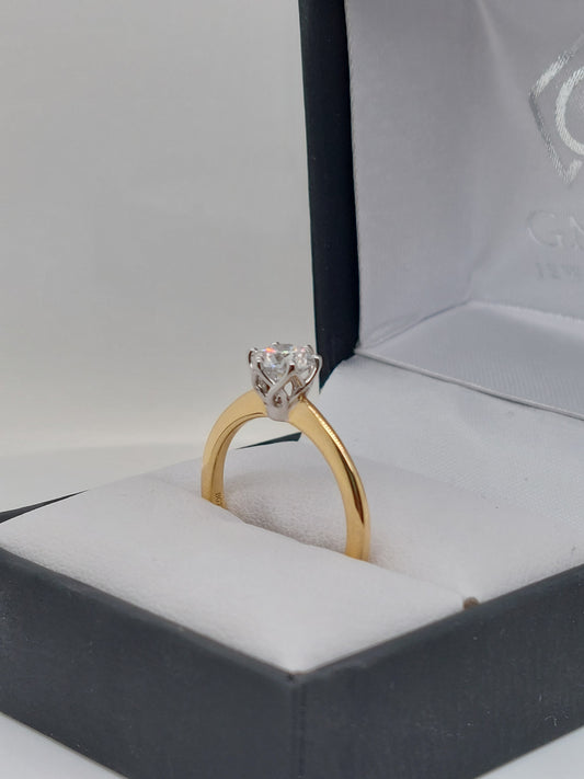 Tulip Solitaire Ring