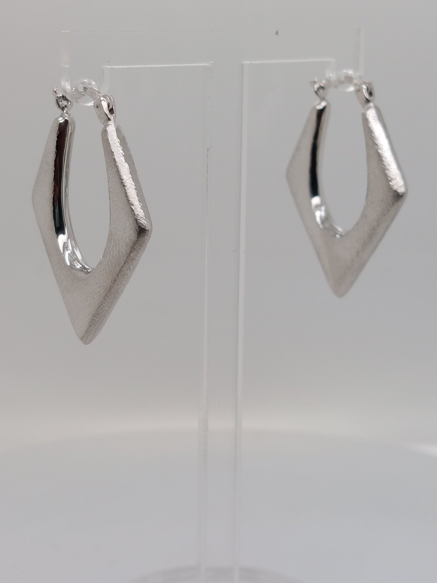 Silver Diamond Shaped Earrings