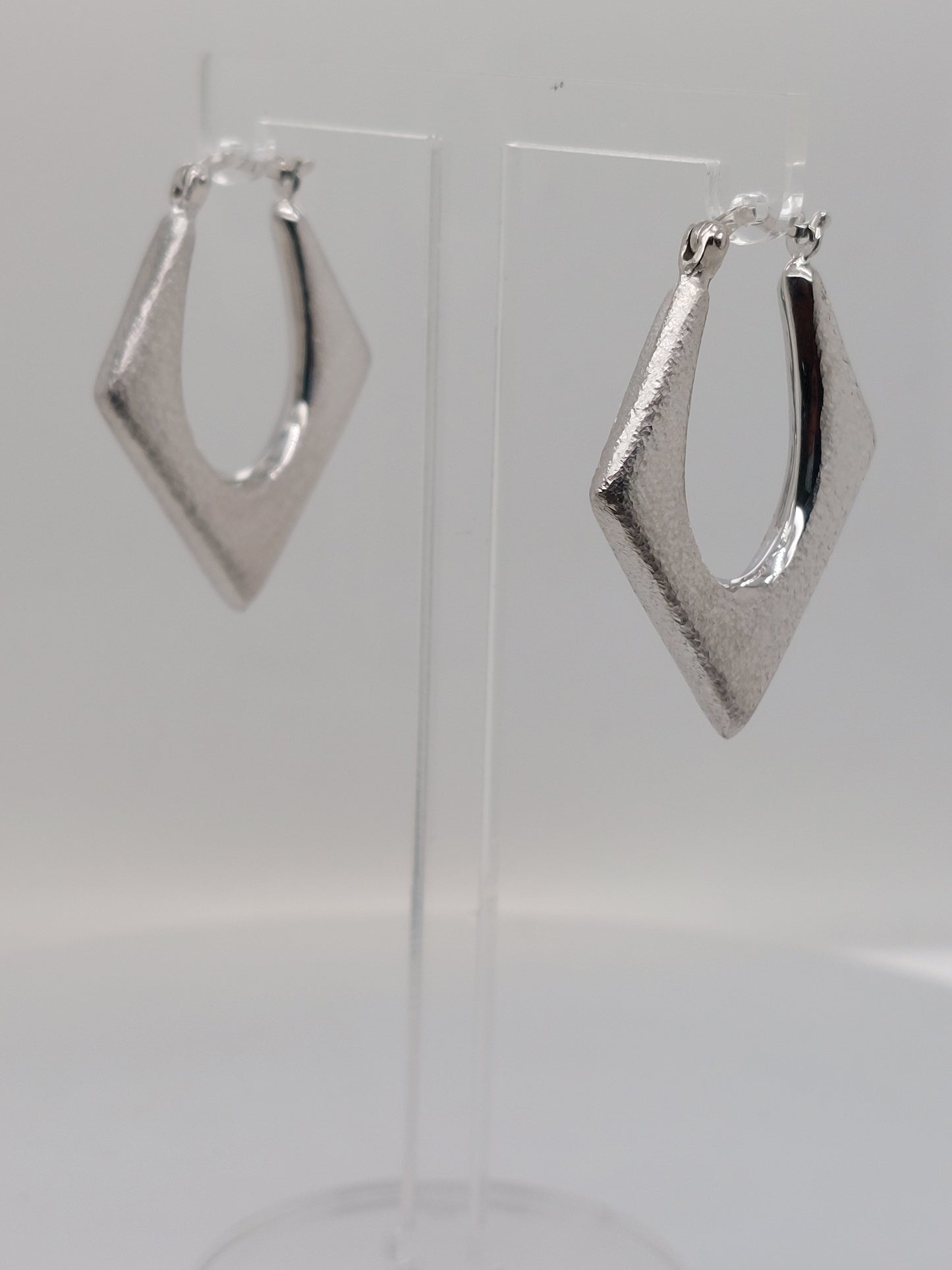 Silver Diamond Shaped Earrings